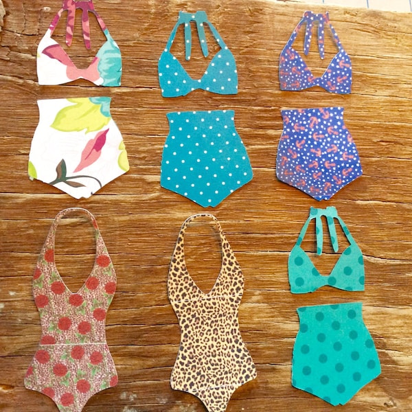 Bathing suit paper cut outs punch outs die cuts