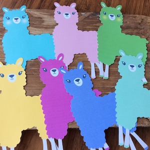 Colorful llama paper cut outs image 1