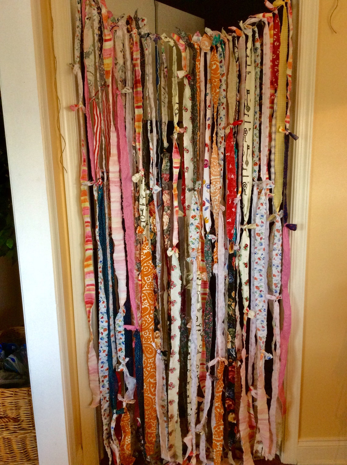 Boho Gypsy Hippy Colorful Fabric Rag Tied Garland Curtain - Etsy