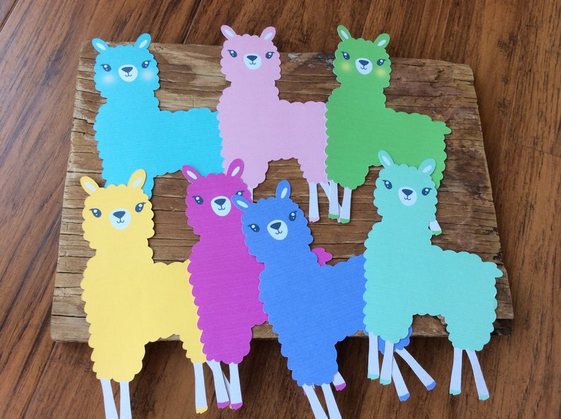 Colorful llama paper cut outs image 2