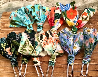 Rifle Paper Co. fabric planner clips Garden Party Journal clips, bible clips, book marks