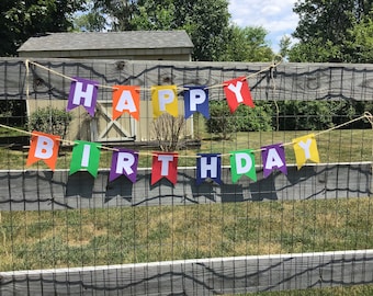 Happy Birthday party banner colorful