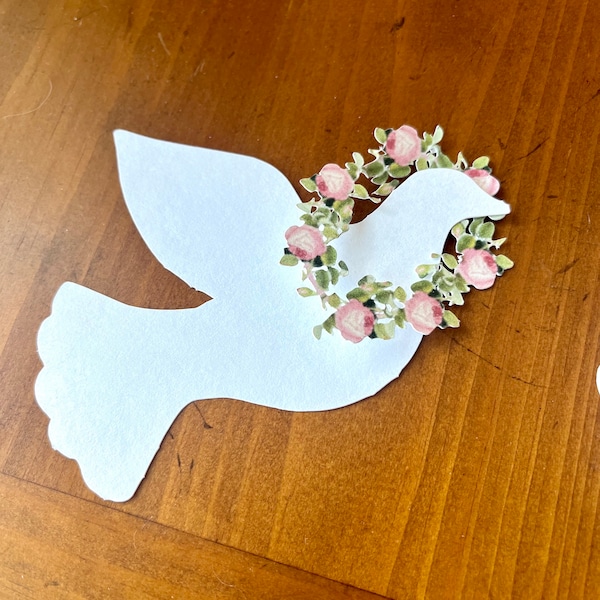 White dove birds die cuts cut outs wreaths optional