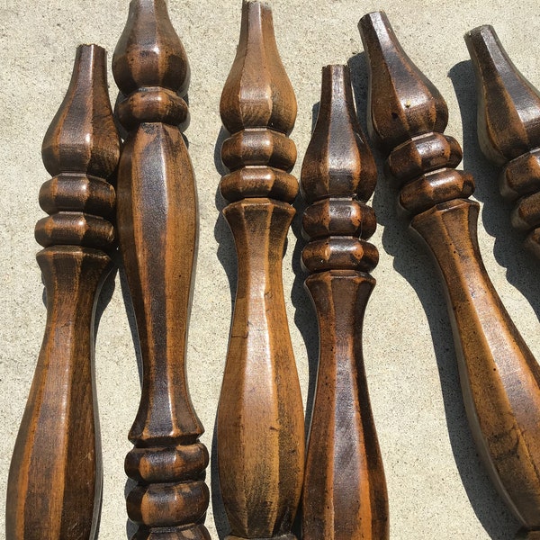 Vintage wooden spindles