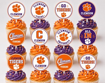 Clemson University Cupcake Toppers or stickers.  Officially licensed