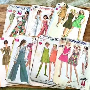 Vintage retro sewing patterns journal notecard planner cards die cuts