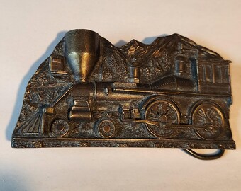 VTG 1977 Capt. Hawks Sky Patrol Brass General Steam Train Belt Buckle - NO PIPE