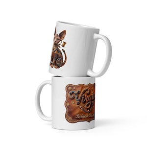 Tazza personalizzata con gatto Sphynx | Tazza con nome e gatto personalizzati | Tazza da caffè con ritratto di animale domestico a patchwork | Regalo per amanti dei gatti