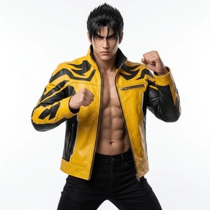 鉄拳4 フェイクレザージャケット Tekken 4 Jin Jacket - Etsy