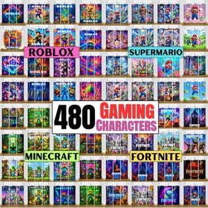 480+ Äventyrsspel Tumbler Wrap 20oz Slim Tumbler Sublimeringsdesign PNG Digital Nedladdning Roblox 20oz Tumbler Wrap Seriefigurer