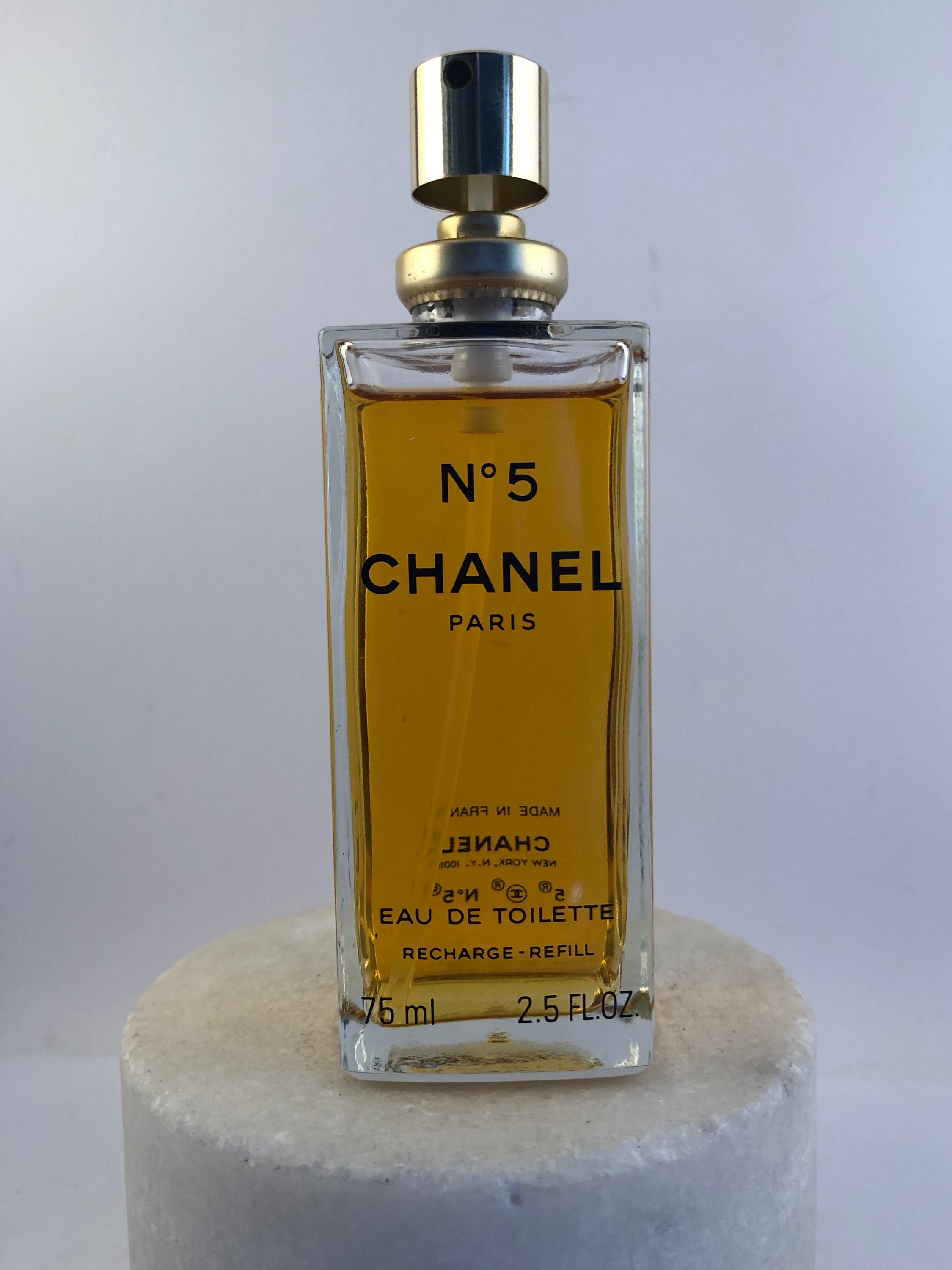 Vintage Chanel No. 5 Eau De Toilette 75 ml / 2.5 fl oz. Recharge-Refill.  Spray.