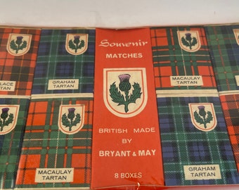 Bryant & May Souvenir Plaid Matches - British Made. New.