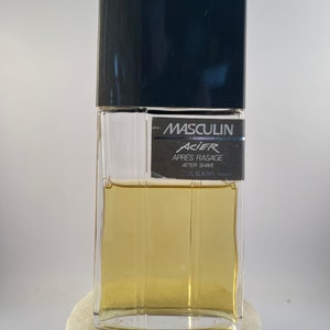 Vintage BOURJOIS MASCULIN ACIER Apres Rasage After Shave 100 ml /3.4 fl oz  Splash.  60% Vol.  Ref 311465  Rare.