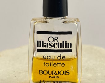 Vintage BOURJOIS OR Masculin Eau De Toilette 4.5 ml Miniature  Splash.