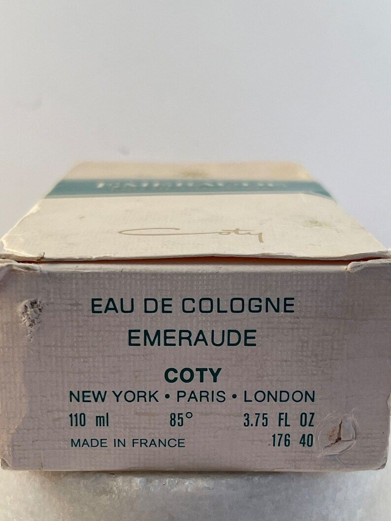 Vintage Coty EMERAUDE Eau De Cologne 110 ml-3.75 fl oz 85% Vol. Discontinued. Made in France. image 5