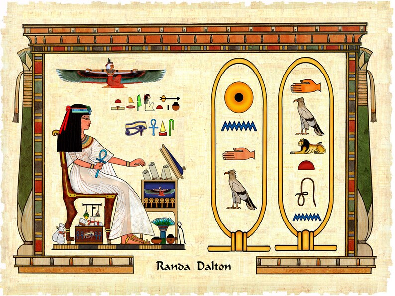 Egyptian Hieroglyphic Print: Cartouches Personalized in - Etsy