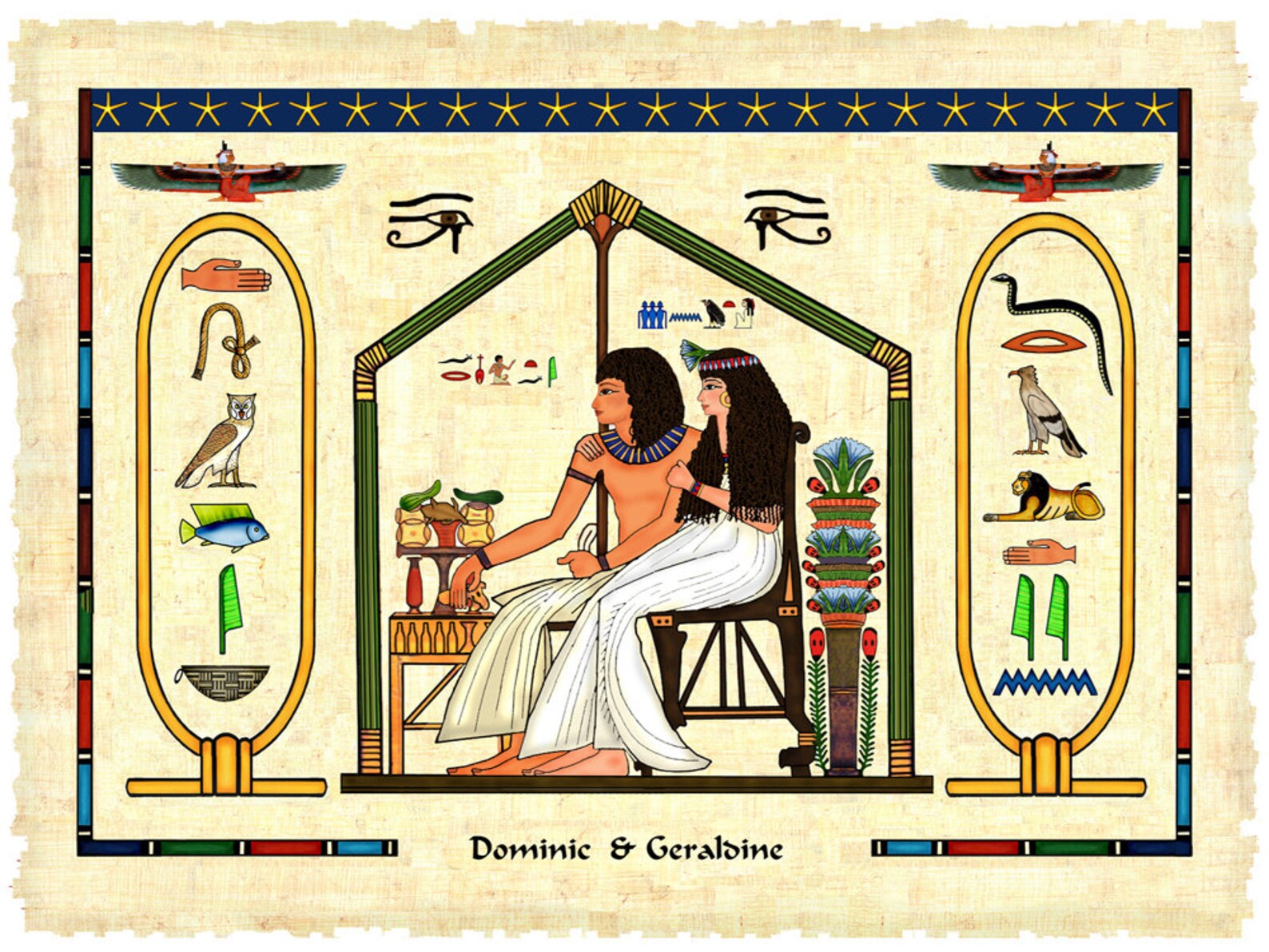 Egyptian Hieroglyphic Print: Cartouches in Ancient Egyptian - Etsy