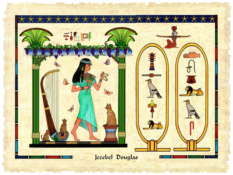 Egyptian Hieroglyphic Print: Egyptian Cartouches Personalized | Etsy