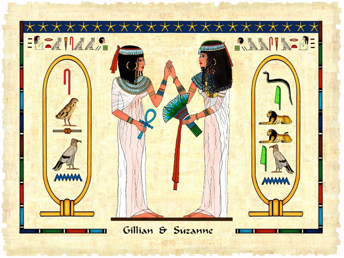 Egyptian Hieroglyphic Print: Cartouches for Best Friends / | Etsy