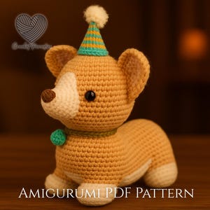 Modèle de Corgi au crochet, peluche Corgi amigurumi (PDF), modèle numérique de jouet pour chien au crochet, cadeau pour amoureux des chiens, téléchargement PDF