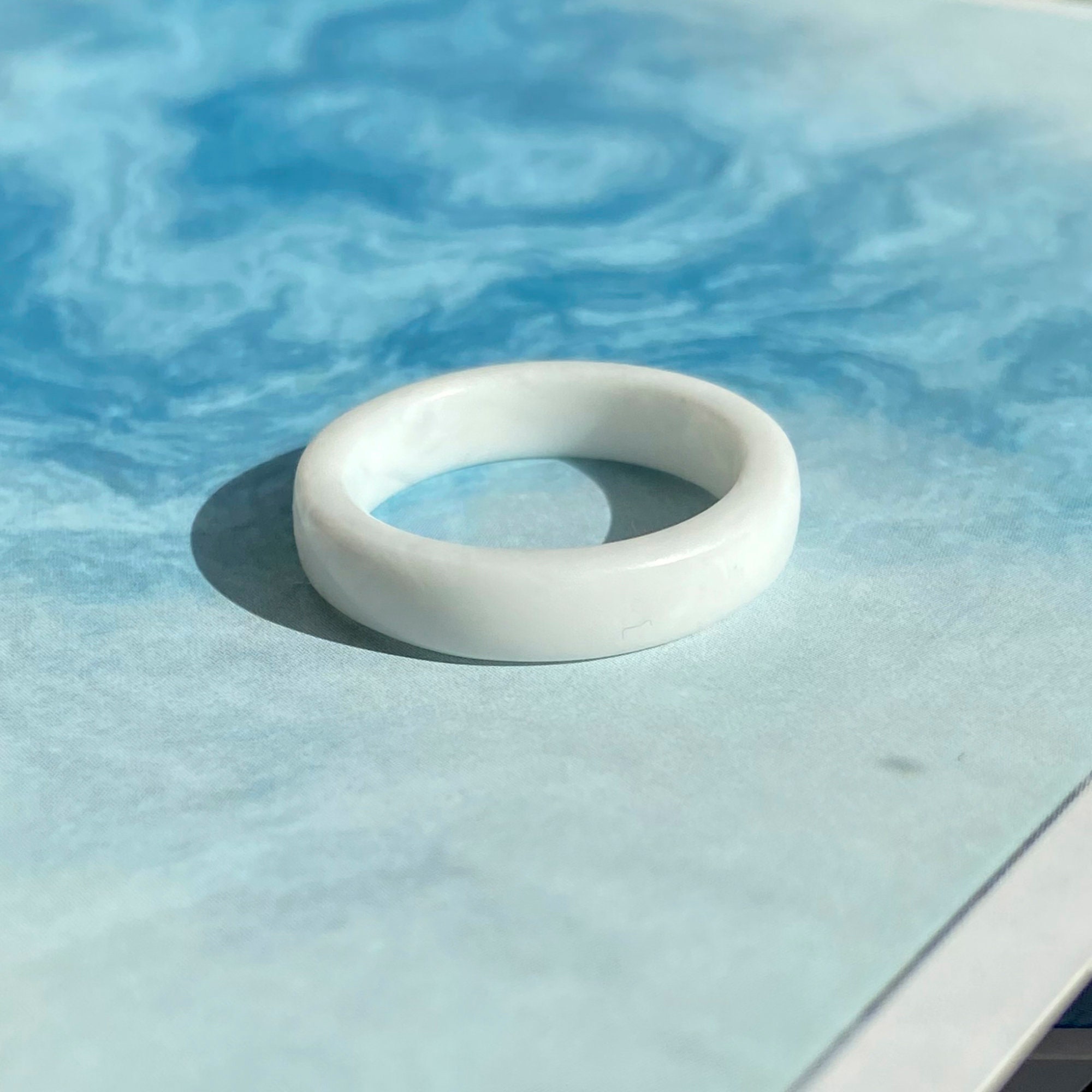 Marble white ring Size 3 10 1/2 US Etsy