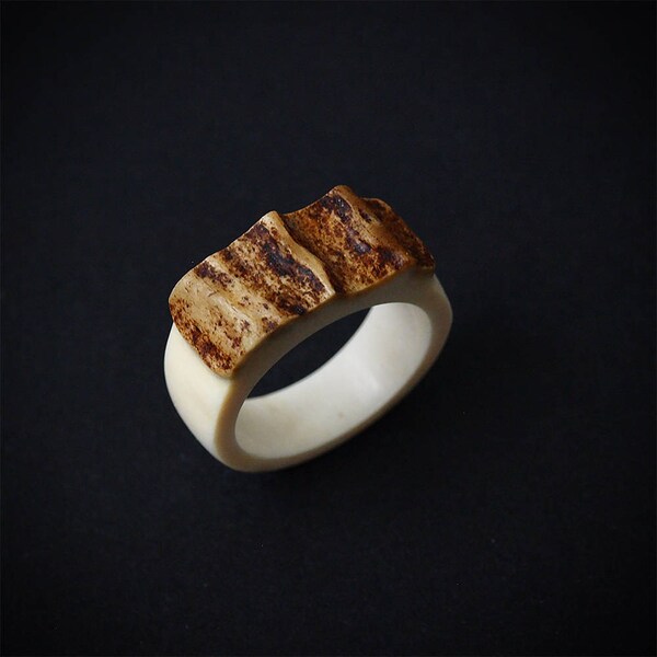 Antler ring, Size 9 US, Antler rings, Antler jewelry, Elk antler, Moose antler, Women ring, Bone ring, Bone jewelry, Antler signet ring