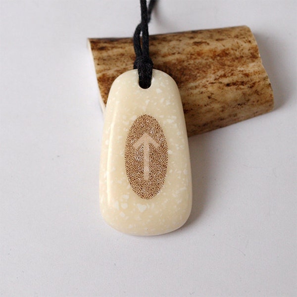 Rune Teiwaz, Viking rune, Nordic jewelry, Norse pendant, Stone pendant, Stone necklace, Elder futhark runes, Rune necklace, Rune jewelry