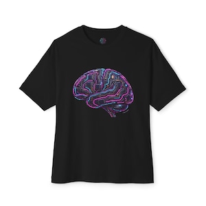 Cyberpunk Brain Graphic Tee | Techwear Cybernetic Shirt | Futuristic AI Apparel | Software Developer Gamer Gift | Premium