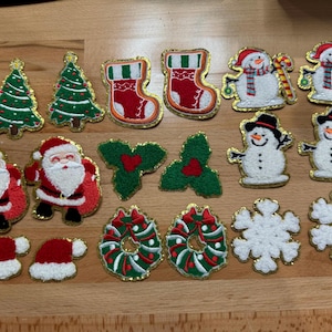 Chenille Iron On Christmas Patches
