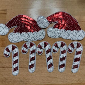 Iron On Sequin Christmas Patches