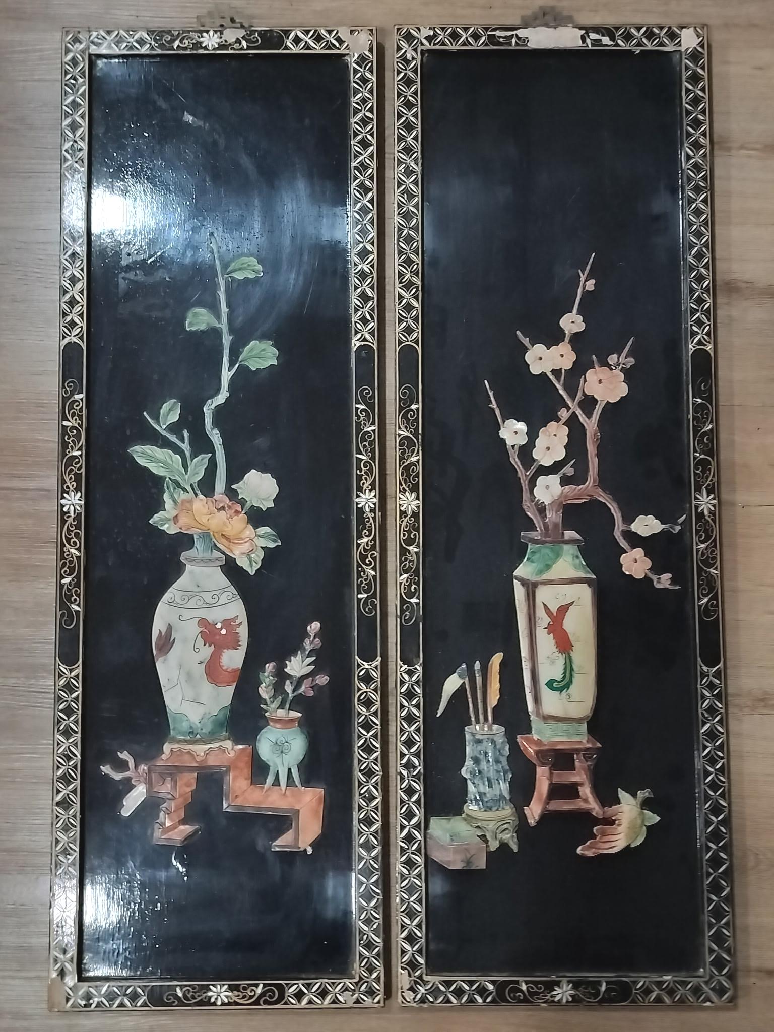 Chinese Lacquer Wood Panel Vintage - Etsy