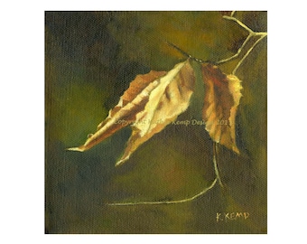 Four Seasons Leaf Giclee Print: Earth Tones Nature Art