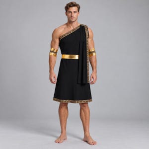 Men's Greek Toga Costume, Roman God Cosplay Outfit, Ancient Warrior Tunic, Gladiator Halloween Party Attire