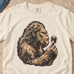 Funny Bigfoot Lint Roller Shirt, Grumpy Sasquatch Tee, Pet Hair Humor, Dog Cat Hair Gift, Comfort Colors Cryptid Shirt