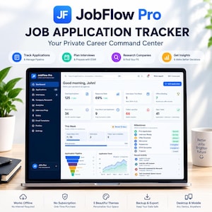 Job Application Tracker | Job Search Tracker | Job Tracker Template | Offline HTML App