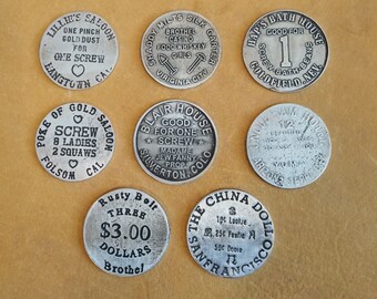 8 Brothel Tokens BBT-8-1  (Collectors Items)  Made In The USA