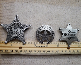 3 Badges Sheriff  Lincoln Sherif Cochise  County Sheriff(Made In The USA)