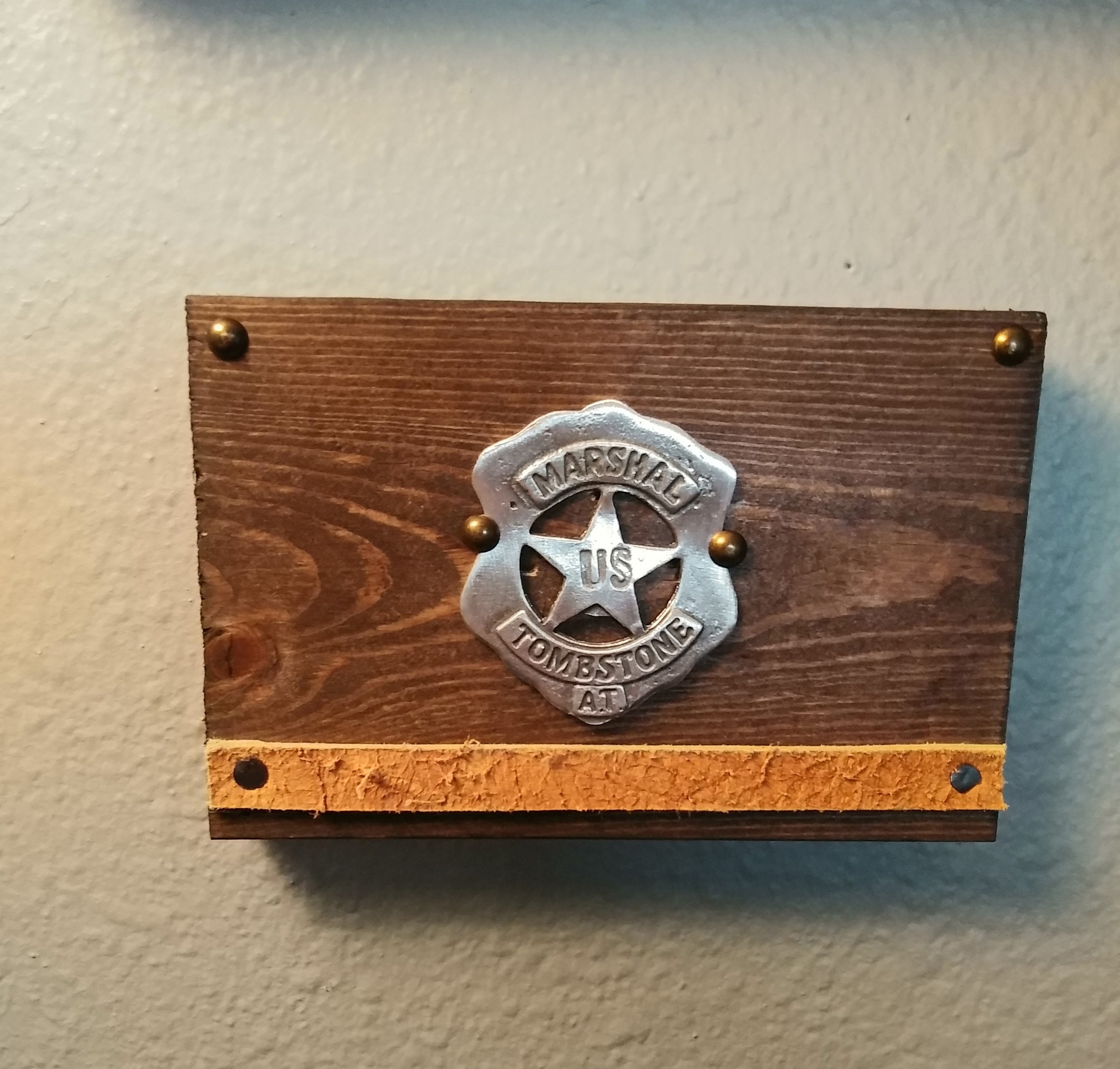 U S Marshal Tombstone AT Old West Badge Mounted on Wood made - Etsy