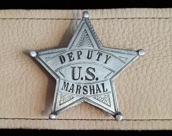 Deputy US  Marshall  5 Point Star Badge with pin back (Made In The USA)