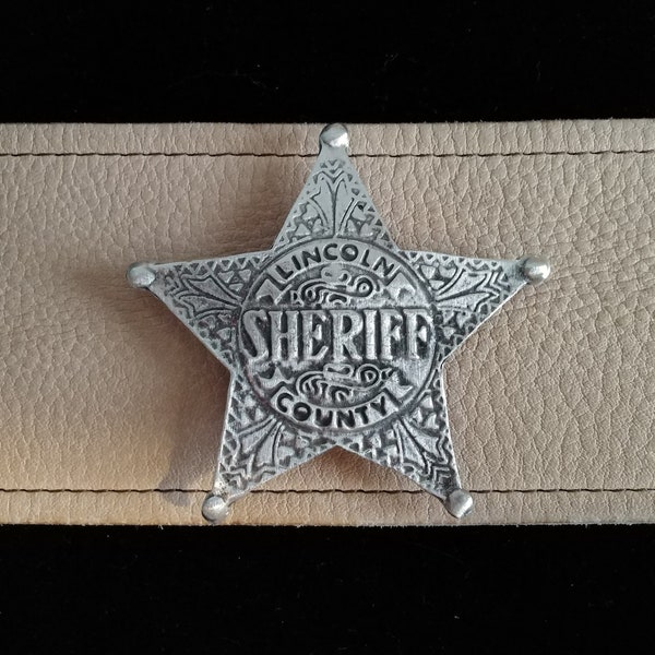 Lincoln County Sheriff Badge with pin back(Made In The USA)