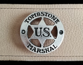 Tombstone U S Marshall Badge  Old West Badges, Wild West Badges (Made In The USA)