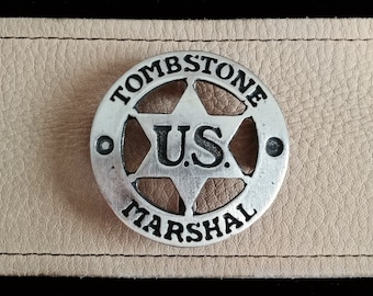 Tombstone U S Marshall Badge  Old West Badges, Wild West Badges (Made In The USA)