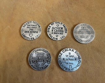 5 Brothel Tokens BBT-5-1 (Collectors Items) Made In The USA