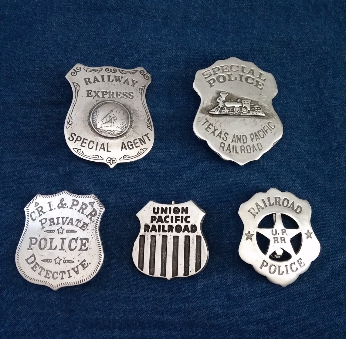 5 Railroad Police Badges With Pin Backmade in the USA Etsy