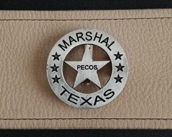 Marshal Pecos Texas Badge (Made In The USA)