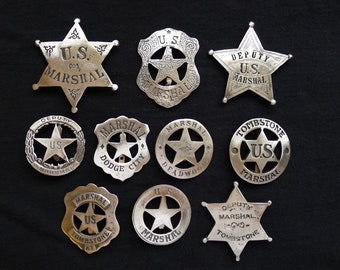 10 BADGES The Marshal Collection  (Made In The USA)