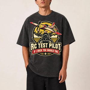 RC-pilot Om jag duckar borde du också T-shirt, RC-pilotgåva, grafisk t-shirt med fjärrstyrd flygplan