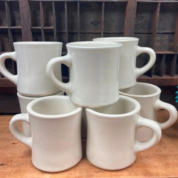 Vintage White Ironstone Mug(s) Vintage Ultima Restaurant Diner Style Coffee Mugs Rustic Farmhouse Kitchen Decor SOLD INDIVIDUALLY