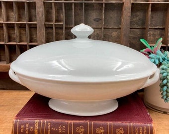 Vintage Ironstone Tureen Or Covered Side Dish T R Boote Senate English Ironstone Rustic Country Farmhouse Kitchen