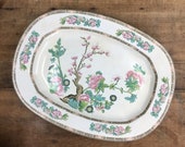 Oval Platter Edwin Knowles Indian Tree Platter Serving Dish 15 x 11 1 4 quot Antique Display Transferware Ironstone